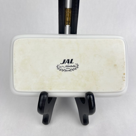 RARE Vintage JAL Japan Airlines Noritake Rectangular Snack Plates Cranes Set/4 - Picture 7 of 13